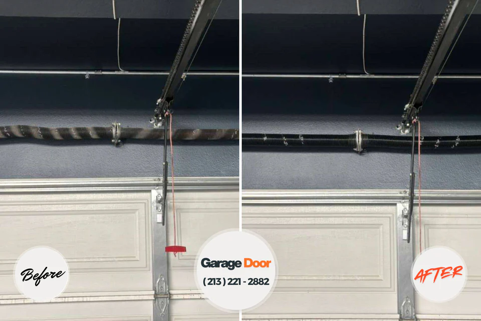 Before and after: garage door repair Morton, MS